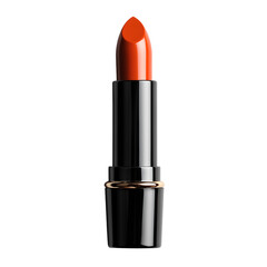 Obraz premium orange lipstick png. tube of orange lipstick top view png. luxurious orange lipstick tube flat lay png. facial cosmetics for a beauty campaign concept isolated. orange rouge