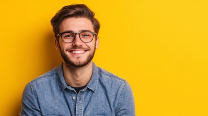 Fototapeta premium A handsome young man in glasses
