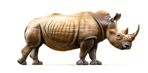 Obraz premium Rhinoceros animal side view isolated on white background