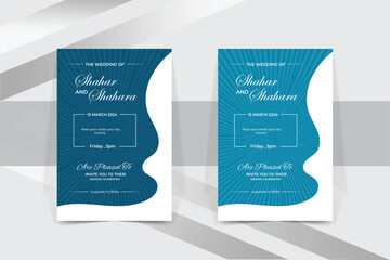 Minimalist wedding Event invitation card template design