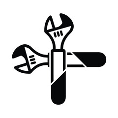 wrench, tools, adjustable wrench icon