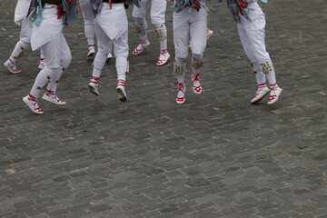 Basque folk dance spectacle in the street