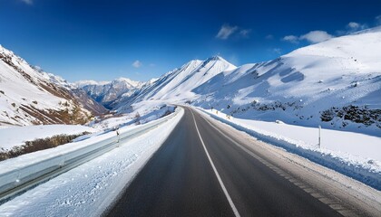 Snow-covered mountain pass