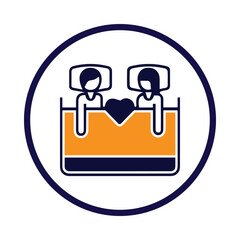 bed, love, love bed, couple bed, bed with heart icon