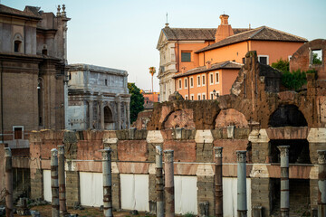 Lever du jour dans le centre historique de Rome