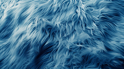 Obraz premium Winter blue faux fur fabric texture stylish fashion design concept
