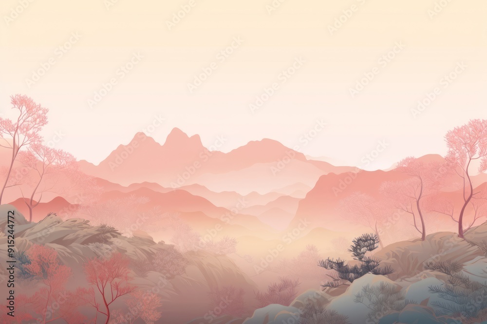 Sticker chinese forest backgrounds landscape outdoors.