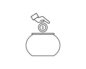 Money saving icon vector symbol design illustration