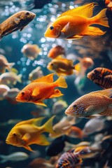 Naklejka premium Fish Swimming in Aquarium