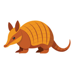 a armadillo cartoon vector illustration, isolated white background 