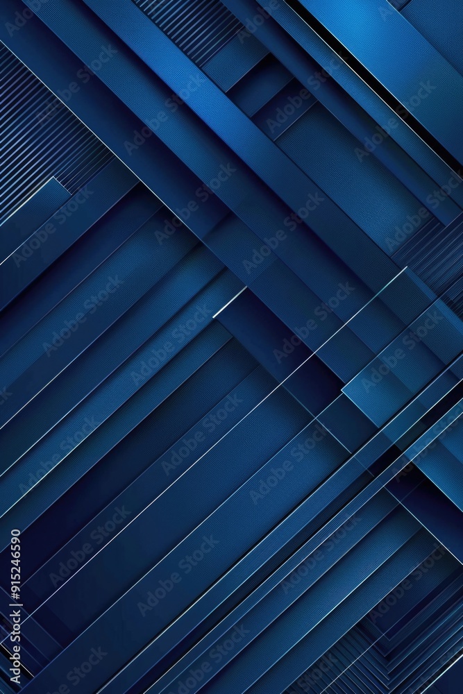 Poster Abstract design featuring a blue background with linear patterns
