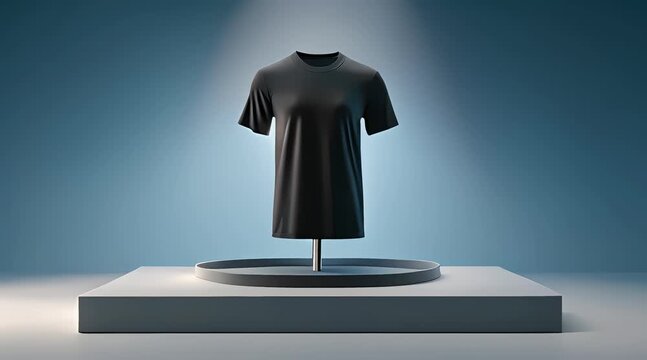plain black t-shirt mockup template with front view, 4k video, generated ai