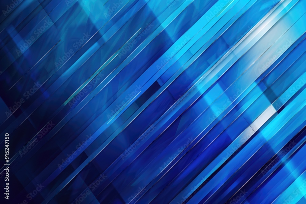 Poster abstract design featuring diagonal lines on a bright blue background