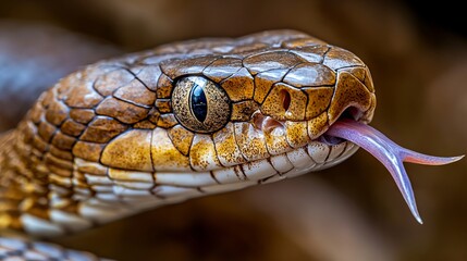 Obraz premium A close up of a snake with its tongue out