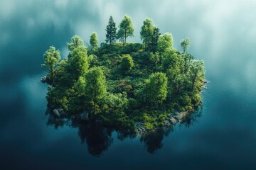 Island in lake or sea