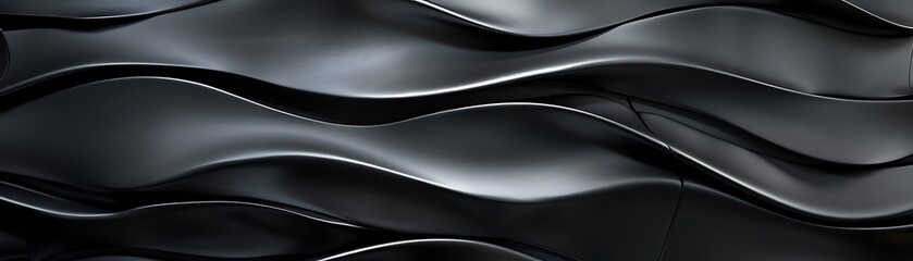 Abstract Black Wavy Surface