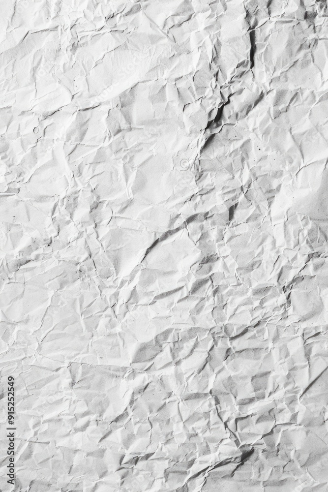 Poster a close-up view of a crumpled piece of paper with creases and folds