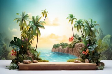 Fototapeta premium Tropical island outdoors tropics nature.