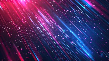 Obraz premium Abstract Background with Glowing Neon Lines in Blue and Red. AI generated illustration.