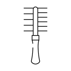 brush for clean cat wool line icon vector. brush for clean cat wool sign. isolated contour symbol black illustration
