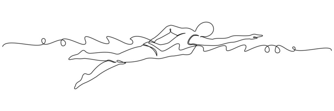 recommend clip art: swimming line art