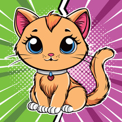 Cat Design in pop art style