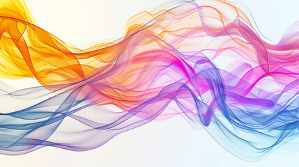 Naklejka premium colourful waves in a white background