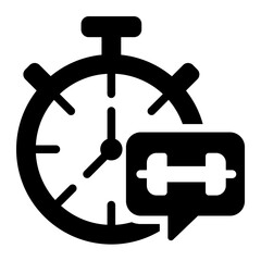 Timer stopwatch icon for gym and fitness workouts