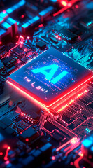 Fototapeta premium chip with holographic text 