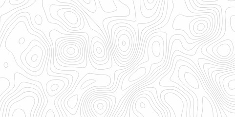 Vector black wave curve Topography grid map. white wave line geography landscape Topo contour map on white background. Geographic mountain relief diagram line pattern.