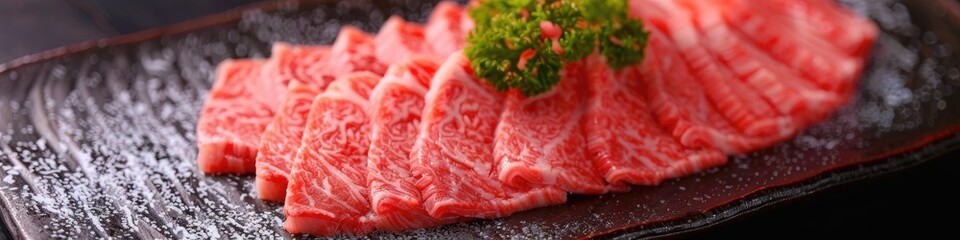 Thinly sliced fresh raw meat
