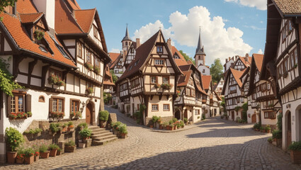 Fototapeta premium houses in the village