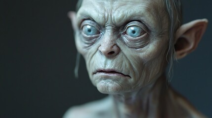 Obraz premium Close-up Portrait of an Elderly Elf with Large Ears
