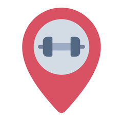 Fototapeta premium Location pointer icon for gym and fitness spots