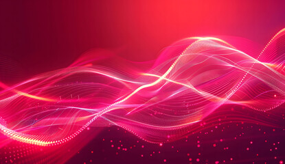 Luminous orange neon lightning bolts weave through dynamic magenta waves, isolated on a solid white background.. isolated on a solid magenta background design