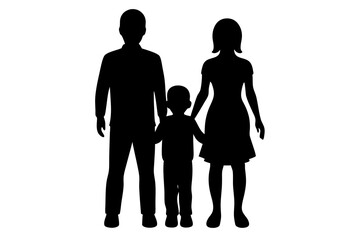 happy family silhouette vector