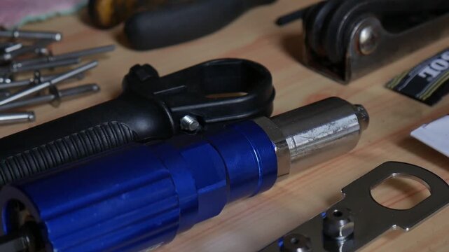 Blue steel rivet gun drill adapter