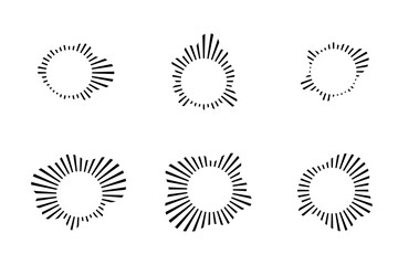 Sound waves equalizer set, Radio frequency Circle audio waves. Vector design elements isolate.