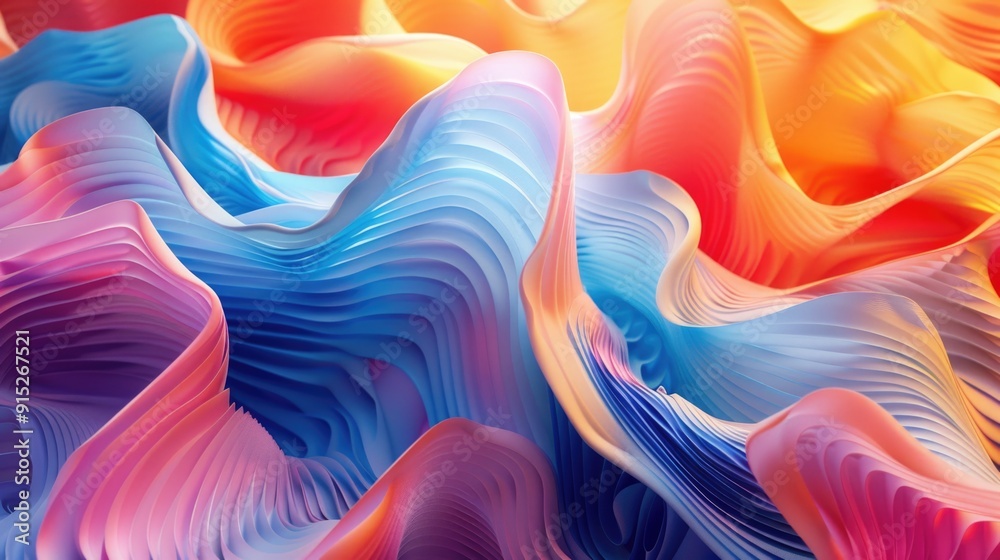 Poster close-up view of vibrant colors and textures on an abstract art piece