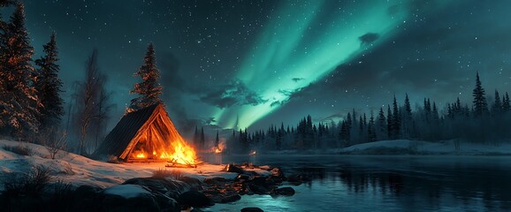 Cozy Cabin Under the Northern Lights