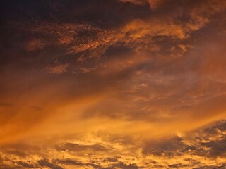 sunset, clouds in the sky