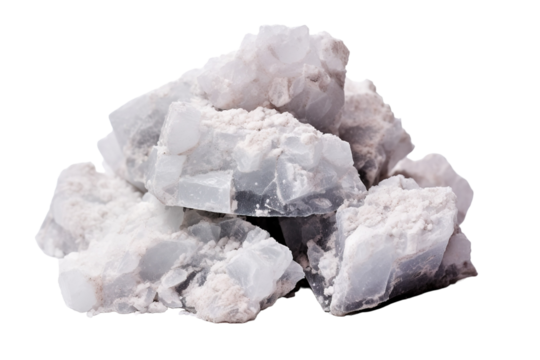 Glittering Fragments of Natural Mineral Deposits Captured on a Bright Sunny Day on Transparent PNG Background.