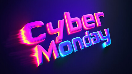 Obraz premium Cyber Monday, Black Friday. A banner for the sale. A technological banner. Cyberpunk style. Panda is on sale.