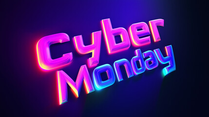 Obraz premium Cyber Monday, Black Friday. A banner for the sale. A technological banner. Cyberpunk style. Panda is on sale.
