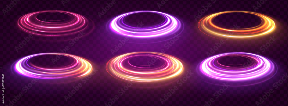 Aufkleber vector swirl trail effect. abstract vector fire circles, sparkling swirls and energy light spiral fr