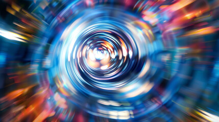 Obraz premium Dynamic Circular Swirl of Red and Blue Hues