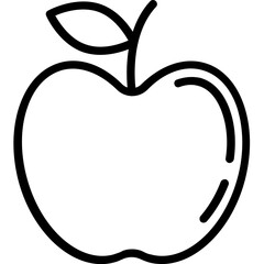 Apple vector icon in outline style 