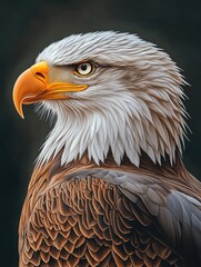 Obraz premium A close-up shot of a bird of prey's head and beak