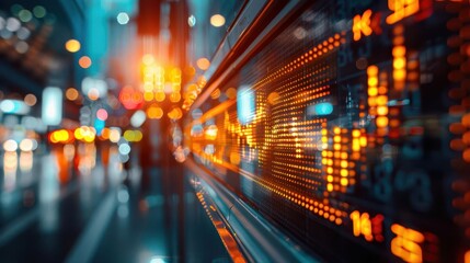 Obraz premium Trading activity on a busy stock exchange floor, capturing the energy and intensity of financial markets, Realism, Bright colors, Photography