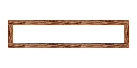 Horizontal frame of planks with wooden texture. Bookshelf, home interior item. Hand drawn watercolor illustration isolated. Knowledge for all. Template with copy space for card, website, bookstore.